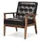 Baxton Studio Sorrento Black Faux Leather Upholstered Wooden Lounge Chair 122-6764 - alternate 4
